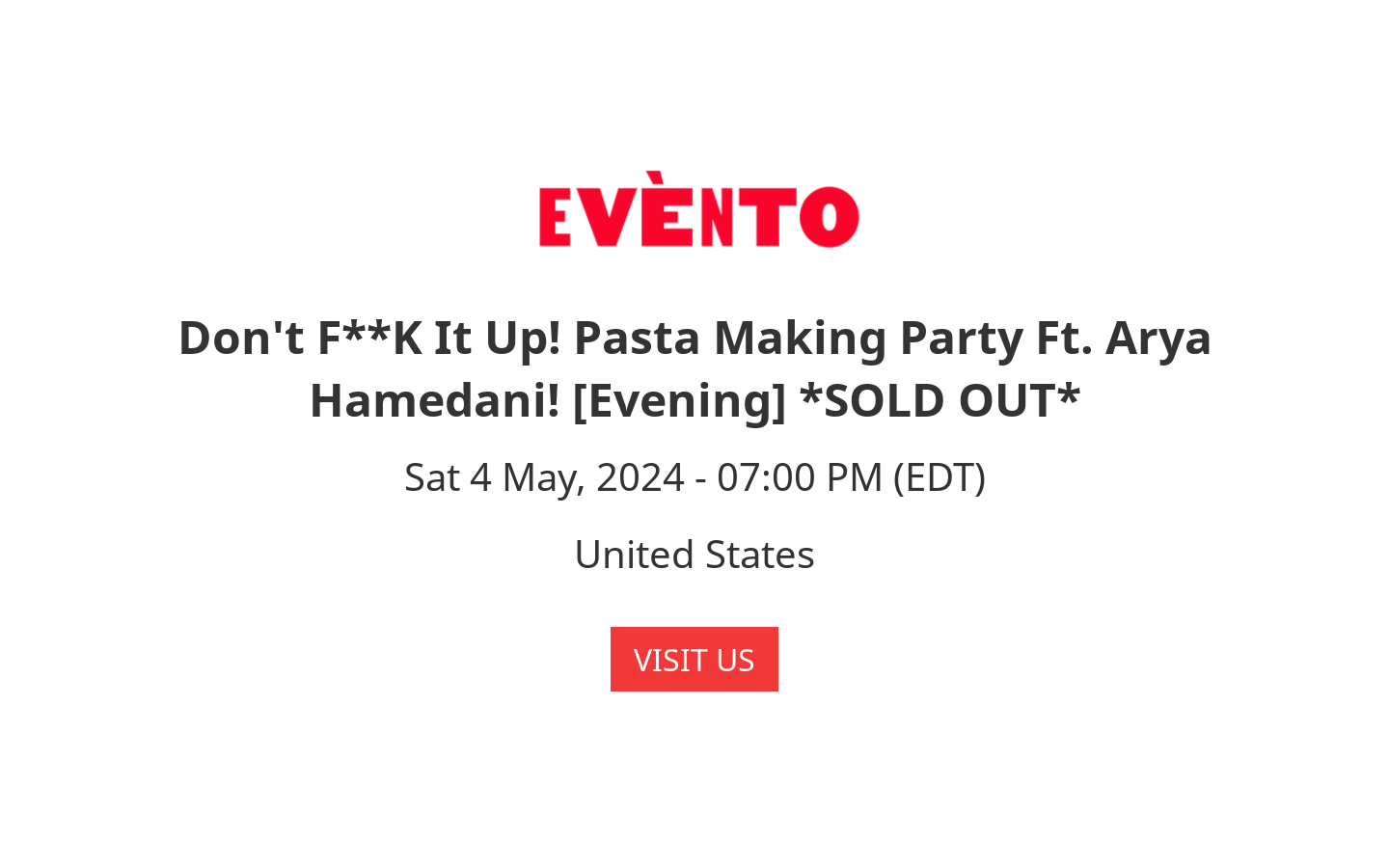 Don't F**k It Up! Pasta Making Party Ft. Arya Hamedani! [evening] *sold 